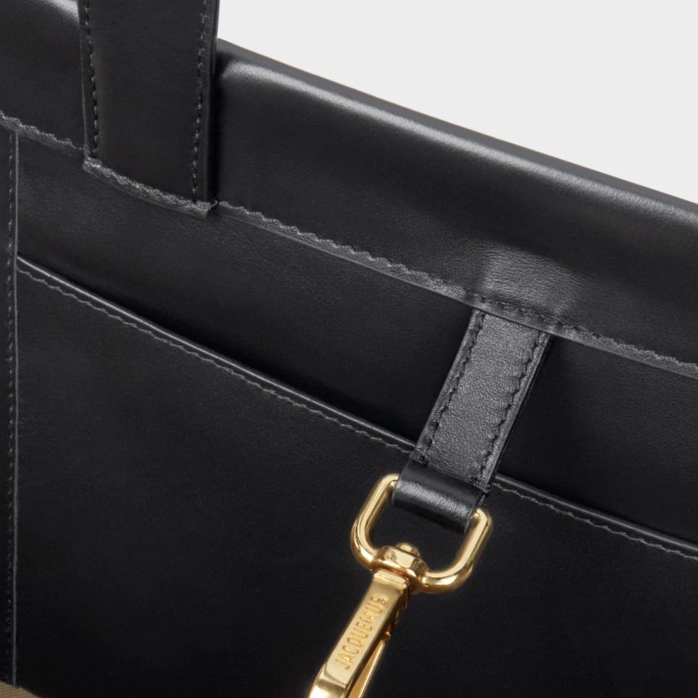 JACQUEMUS Le Cabas Neve Black Leather tote shopping bag - Picture 11 of 11